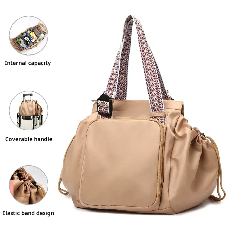 Wholesale Waterproof Oxford Multi Pocket Travel Tote Bag, Custom Logo Expandable