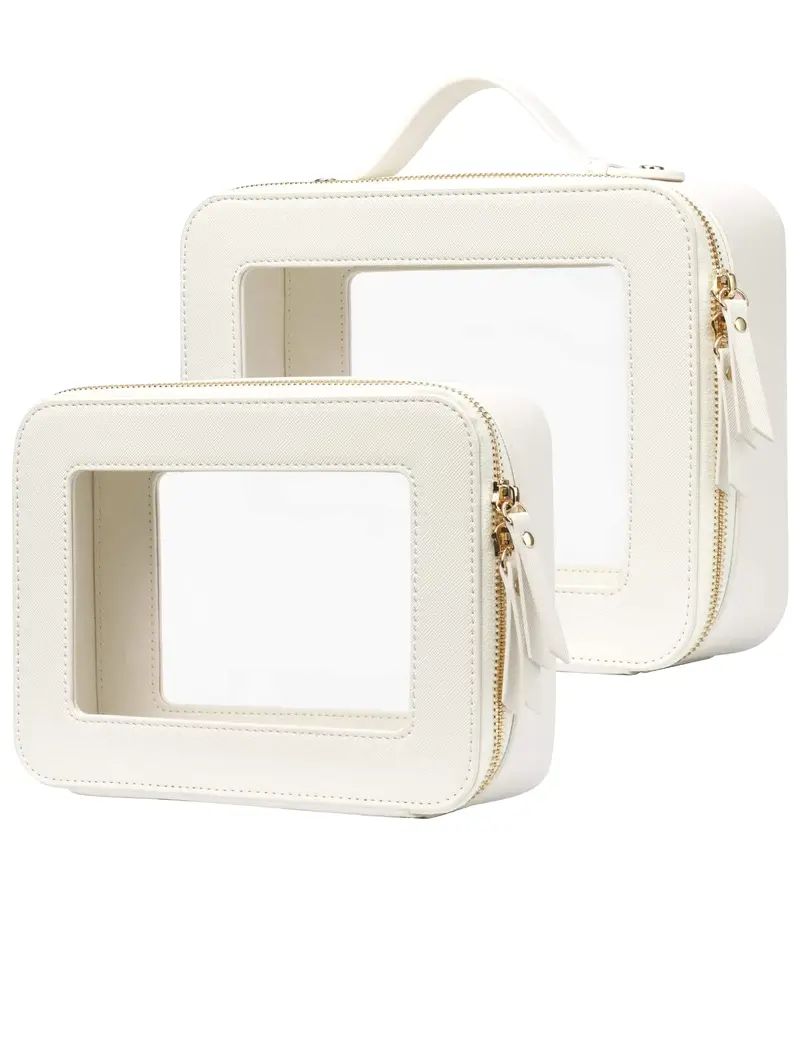 Custom Clear Window Faux Leather Travel Makeup Bag Wholesale