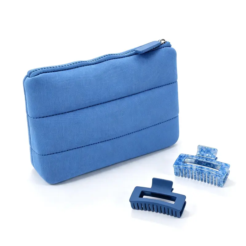 Custom Waterproof Neoprene Flat Travel Makeup Pouch Wholesale
