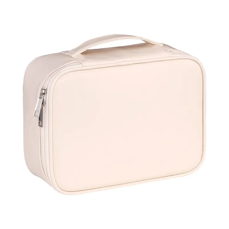 Custom Vegan PU Waterproof Large Capacity Makeup Bag Wholesale With Soft Handle