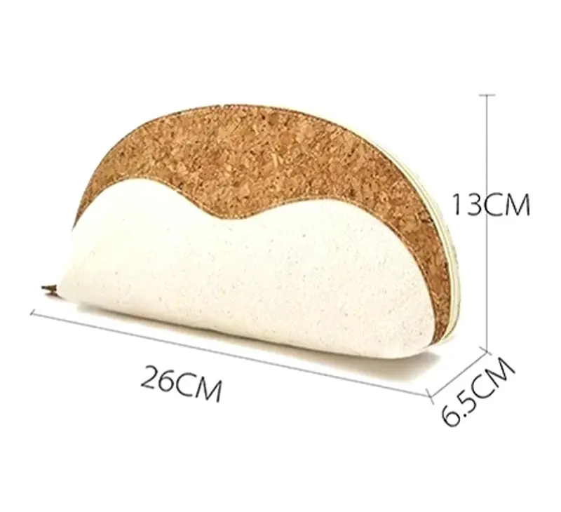 Wholesale Natural Cork & Organic Cotton Canvas Cosmetic Pouch, Eco Biodegradable