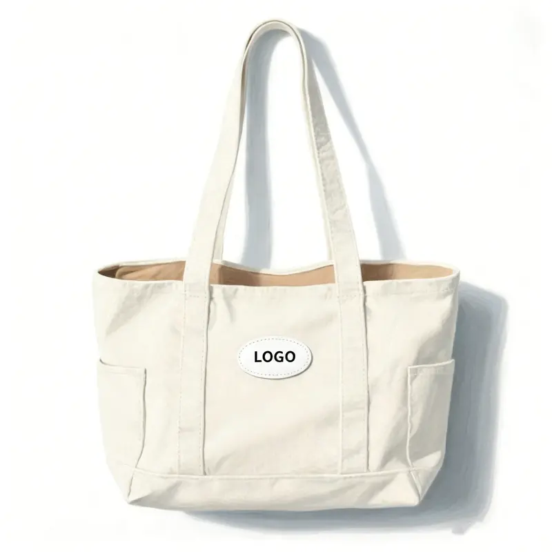 Wholesale Eco Friendly Cotton Canvas Tote Bag, Custom Embroidered Printed Large 