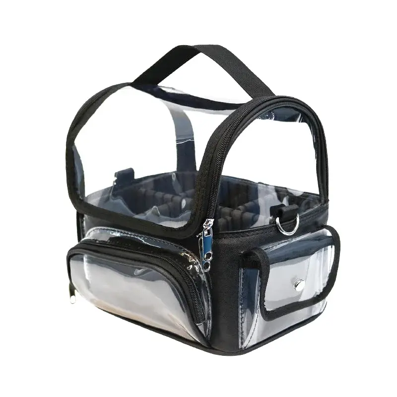 Wholesale Waterproof Clear PVC PU Travel Makeup Bag, Custom Logo Adjustable Divi
